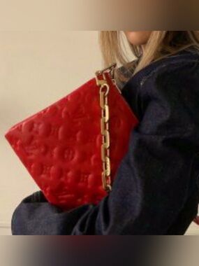 Authentic new rouge coussin rare lamb skin Louis Vuitton purse, limited edition